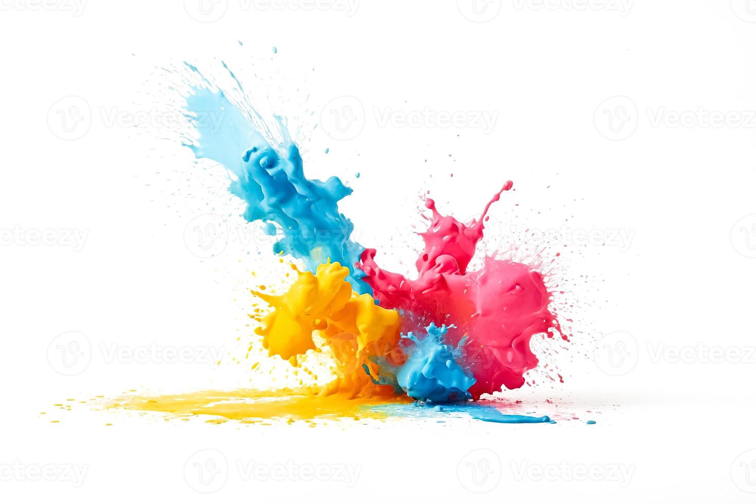 Abstract colorful paint explosion photo