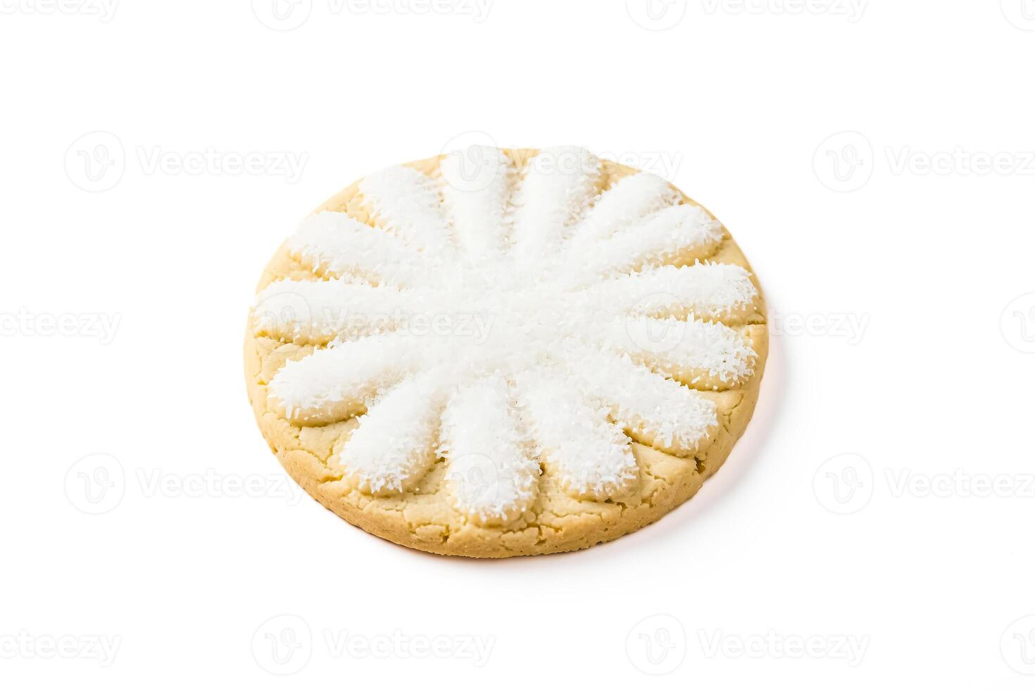 Coconut Cookie Isolated on White Background photo