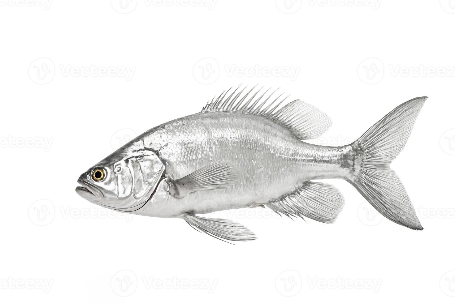 Silver Fish Isolated on White Background photo