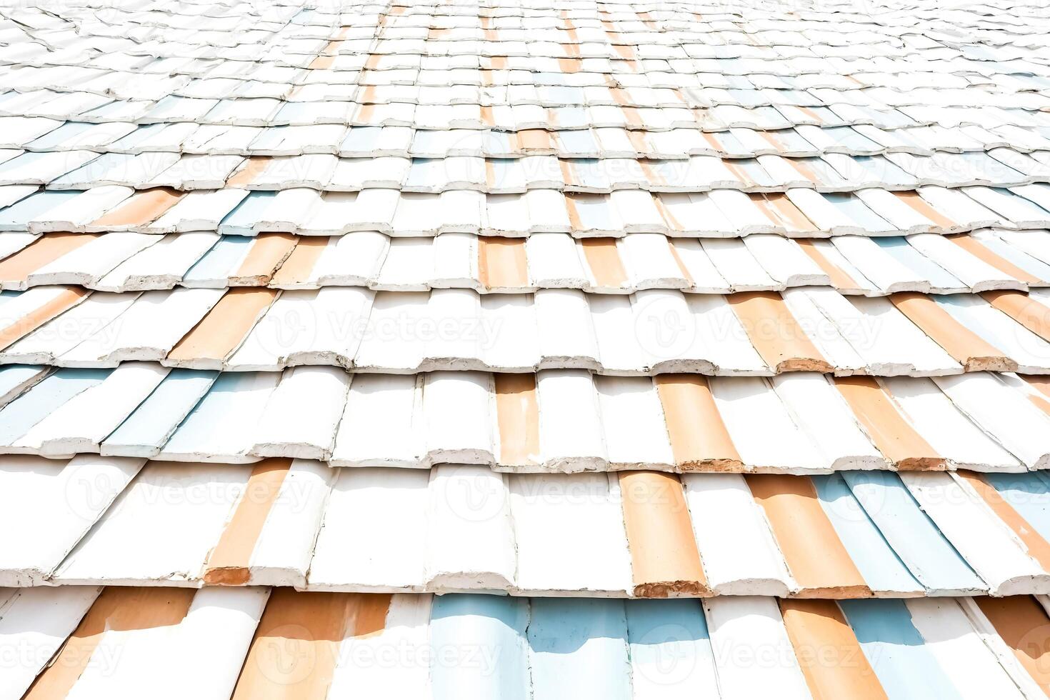 Close Up of a Roof with Colorful Tiles photo