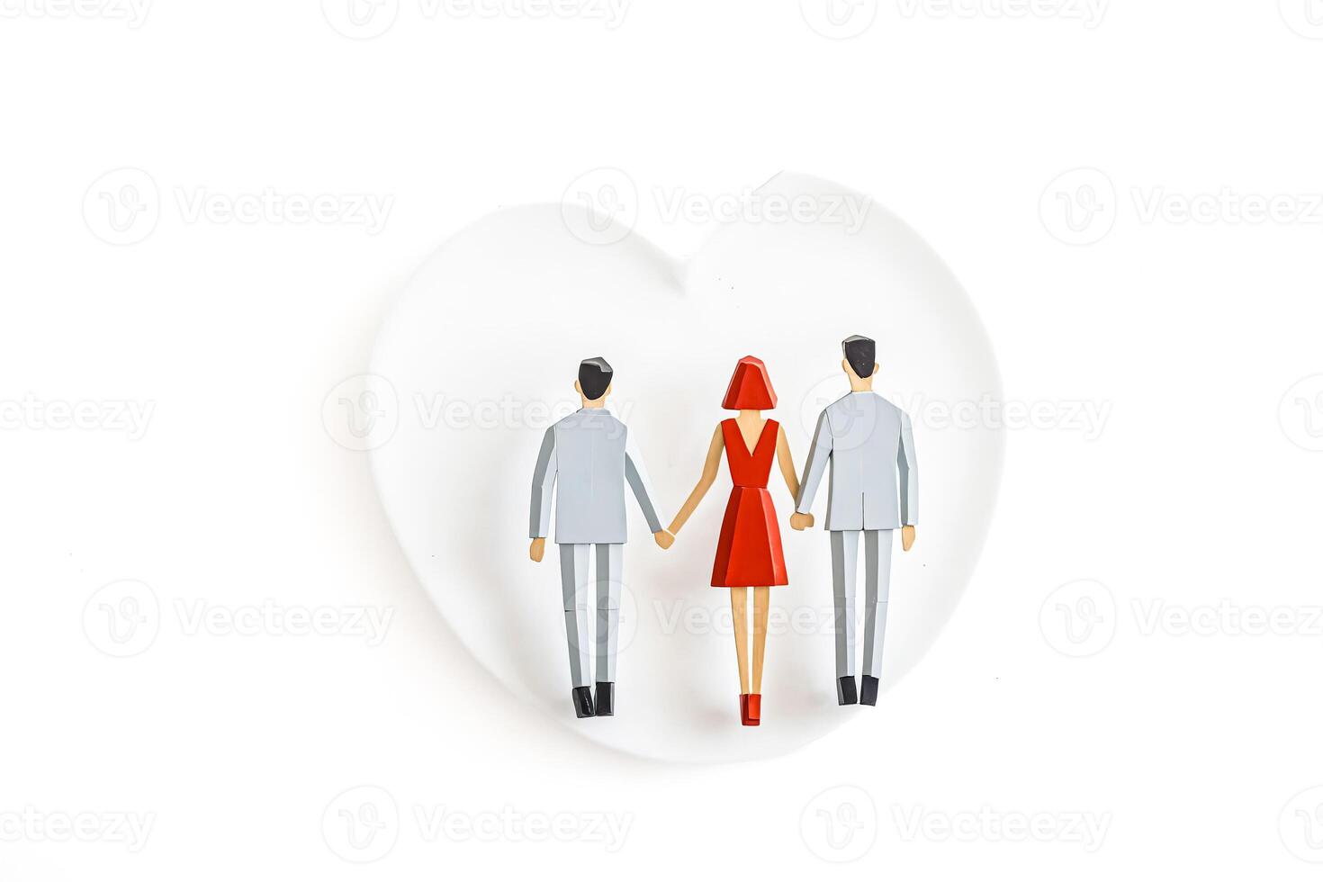 Couple Holding Hands In A Heart Shaped Frame photo