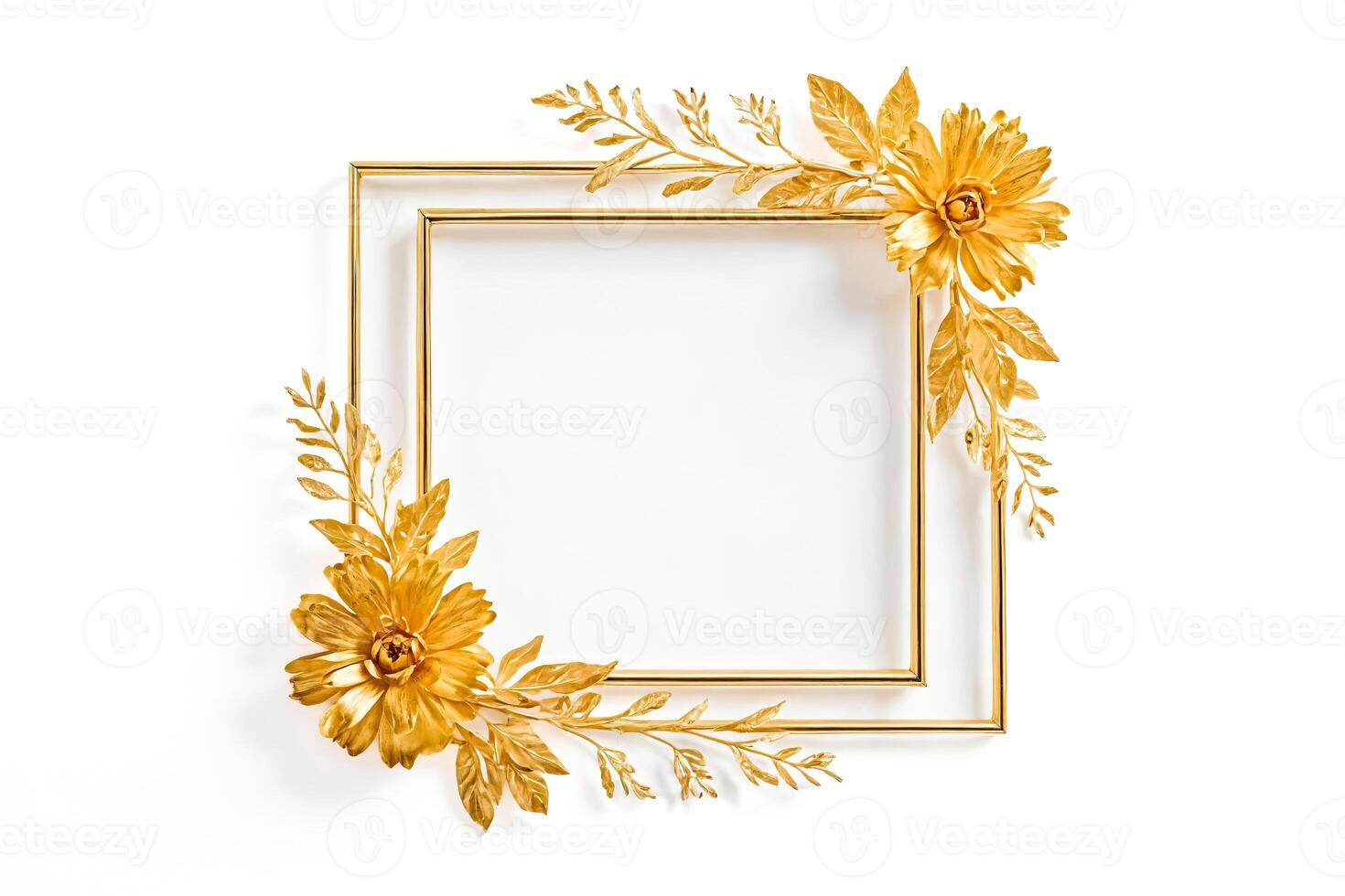 Golden Floral Frame photo
