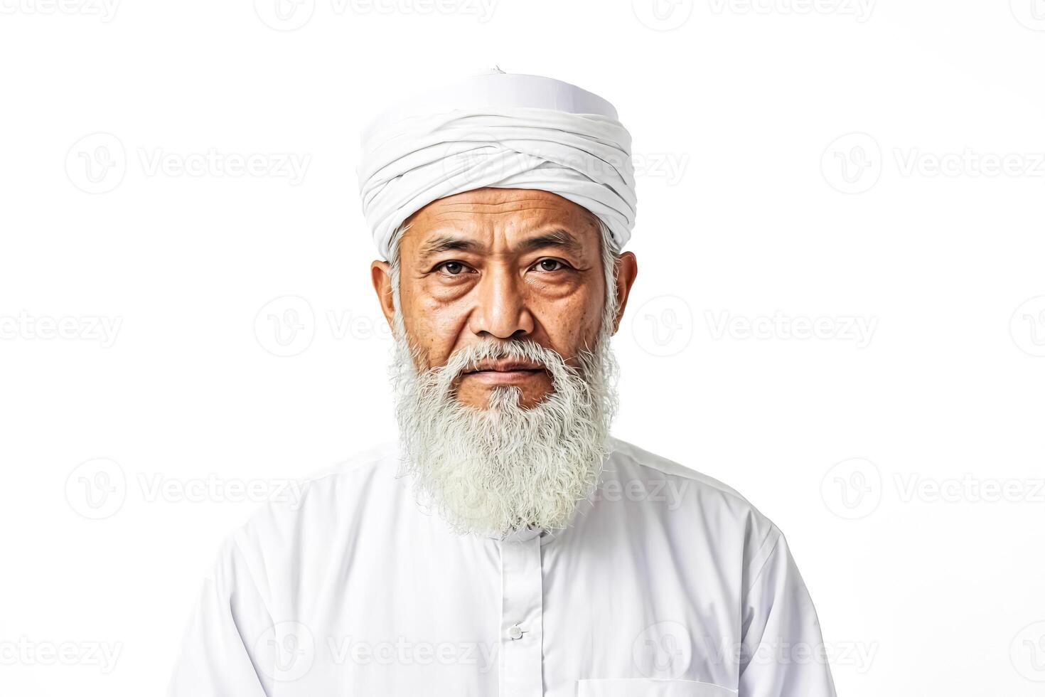 Portrait of a senior man with a white beard and turban photo