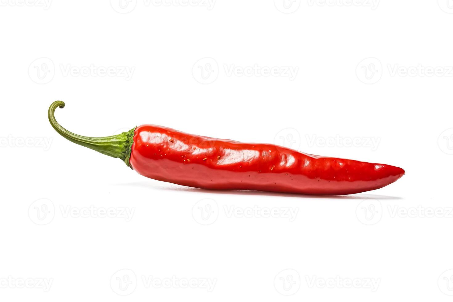 Single Red Chili Pepper Isolated on White Background photo
