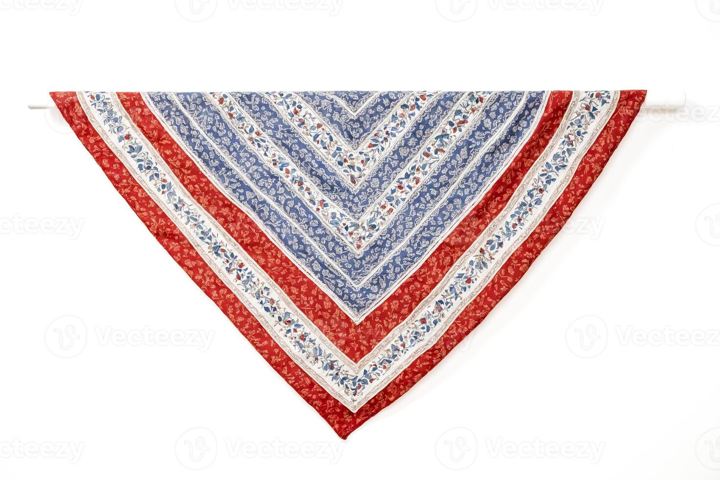 Floral Patterned Fabric Hanging On White Background 48164396 Stock floral-patterned-fabric-hanging-on-white-background-48164396-stock