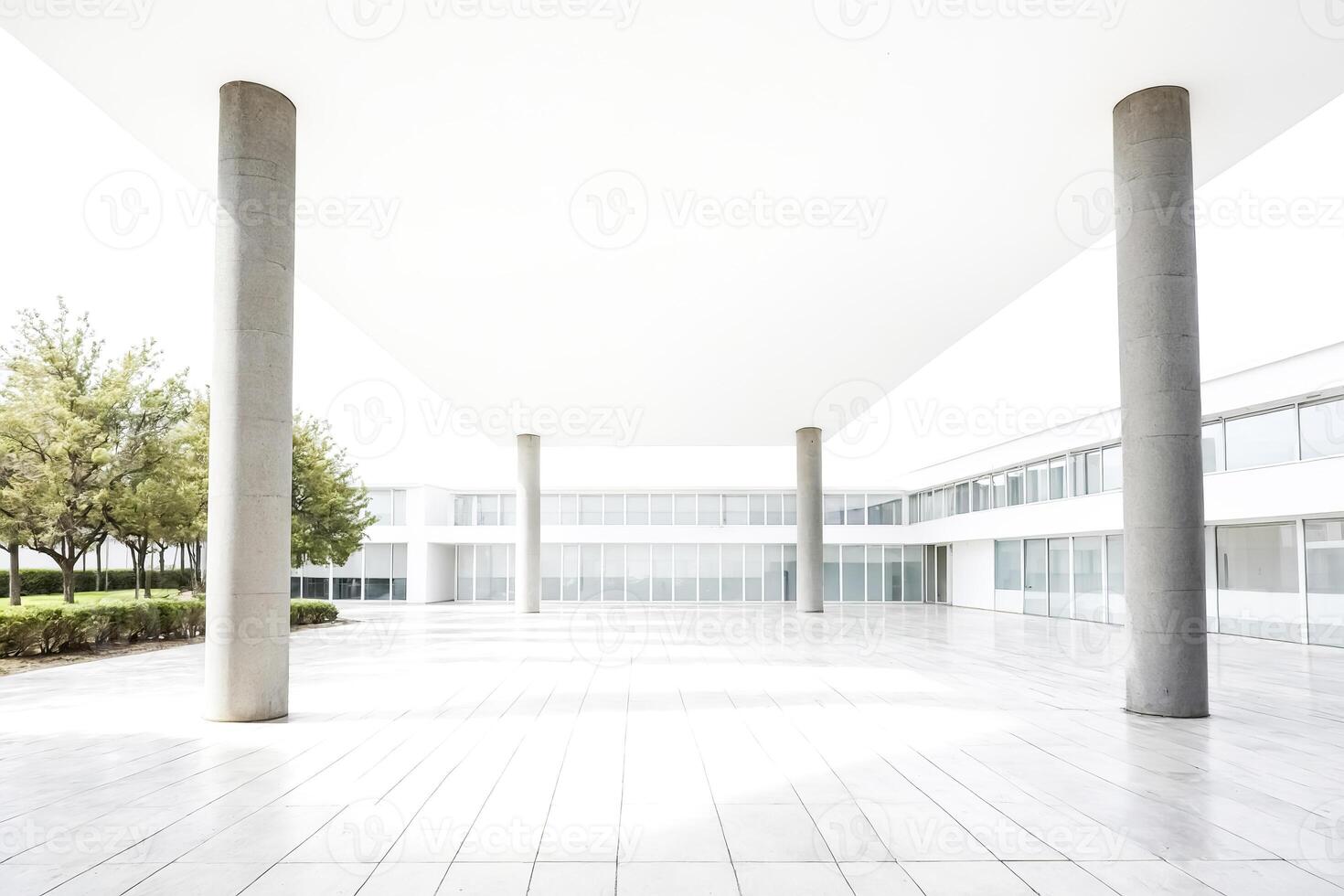 Minimalist White Modern Building photo