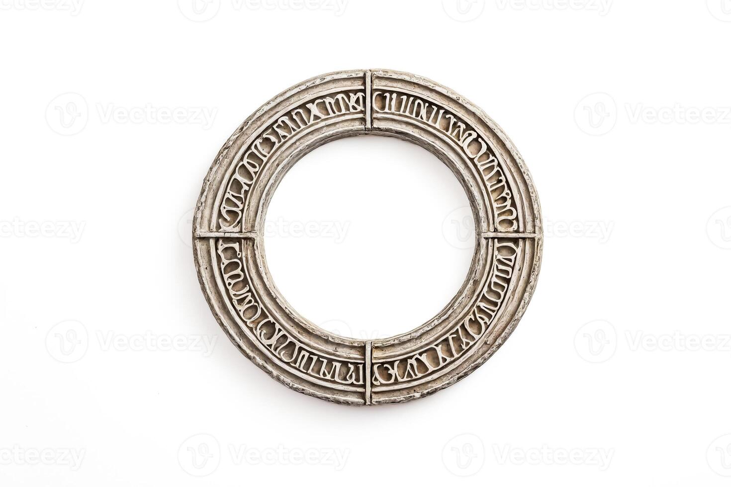 Stone Round Frame with Roman Numerals photo