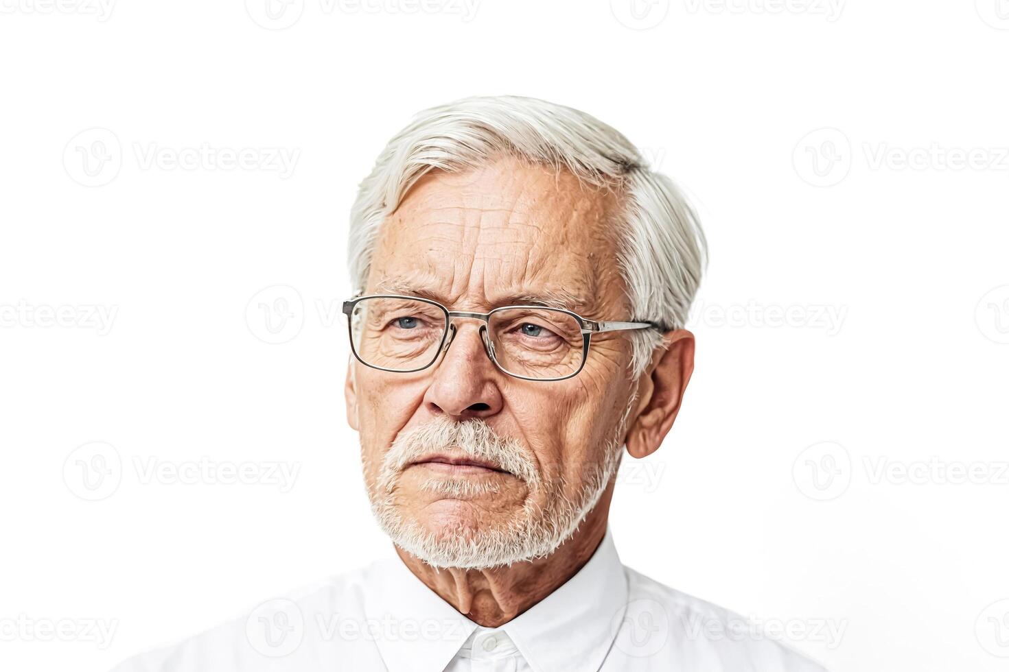 Portrait of a thoughtful senior man with glasses photo