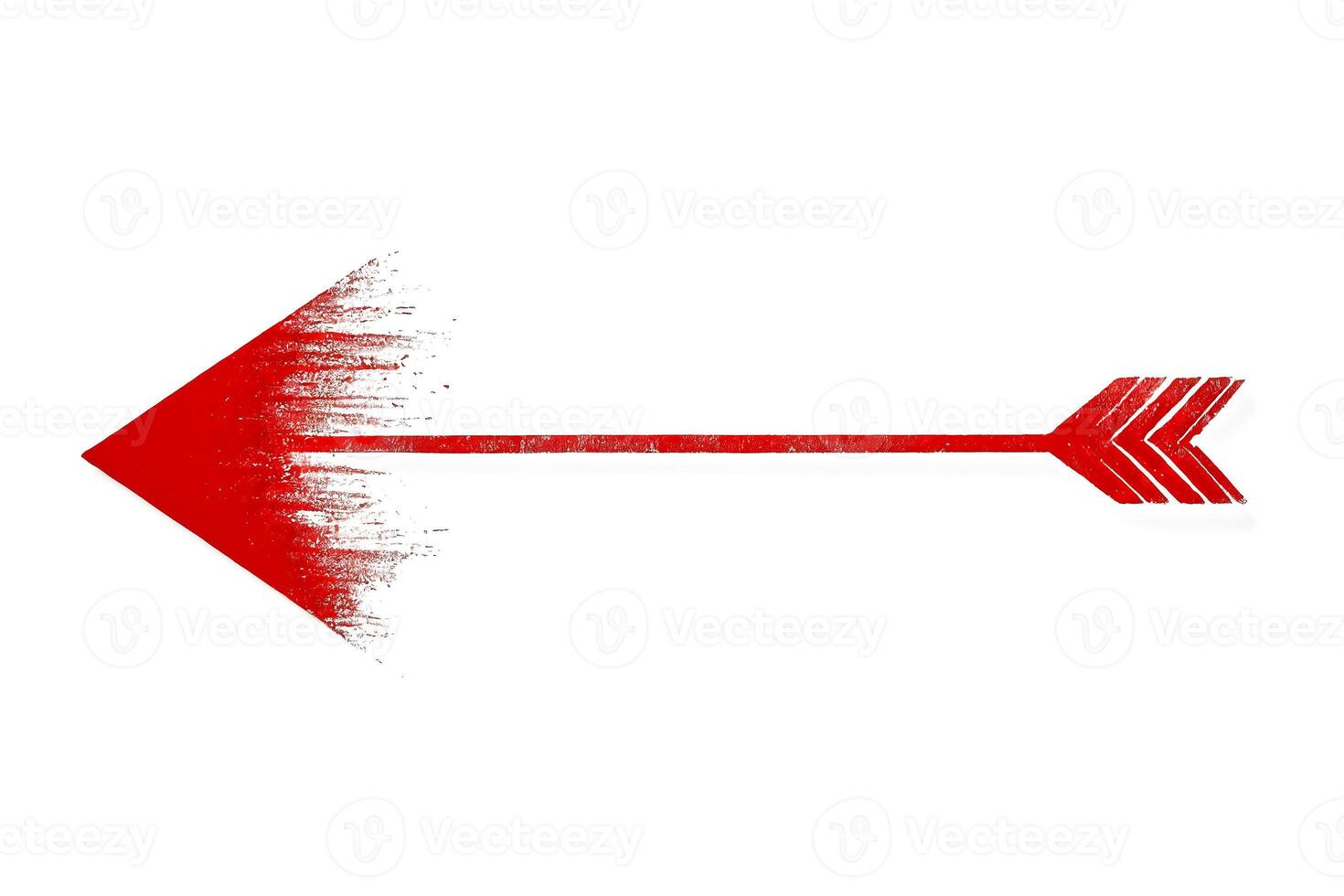 Red arrow pointing left with splatter effect photo