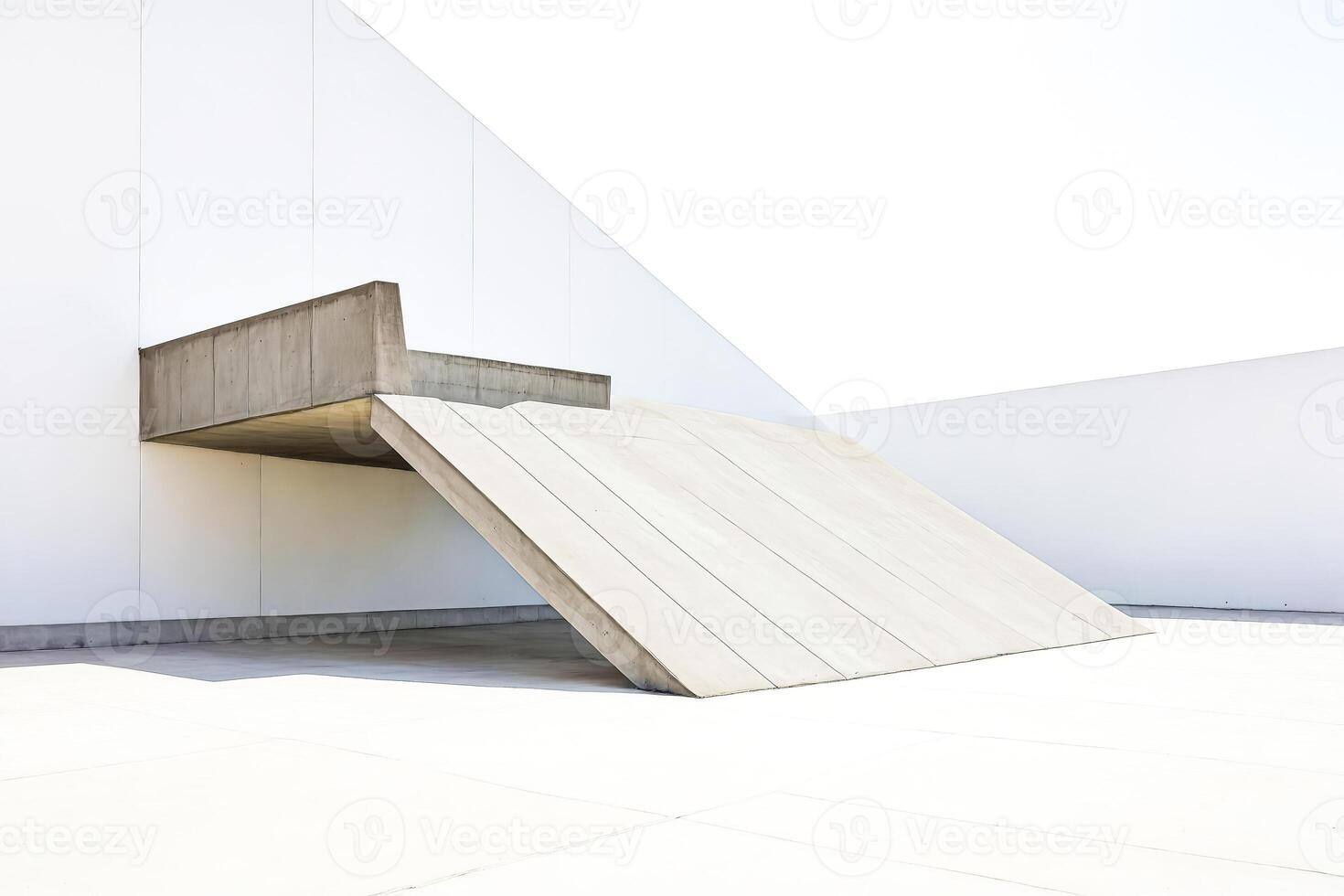 Abstract Architectural Design with Concrete and White Walls photo