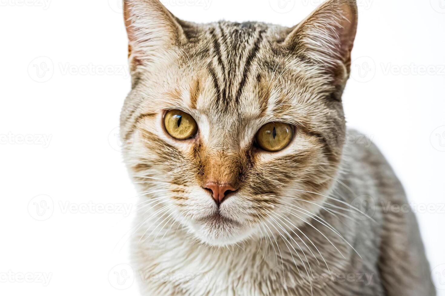 Close Up Portrait of a Cat's Face with Golden Eyes photo