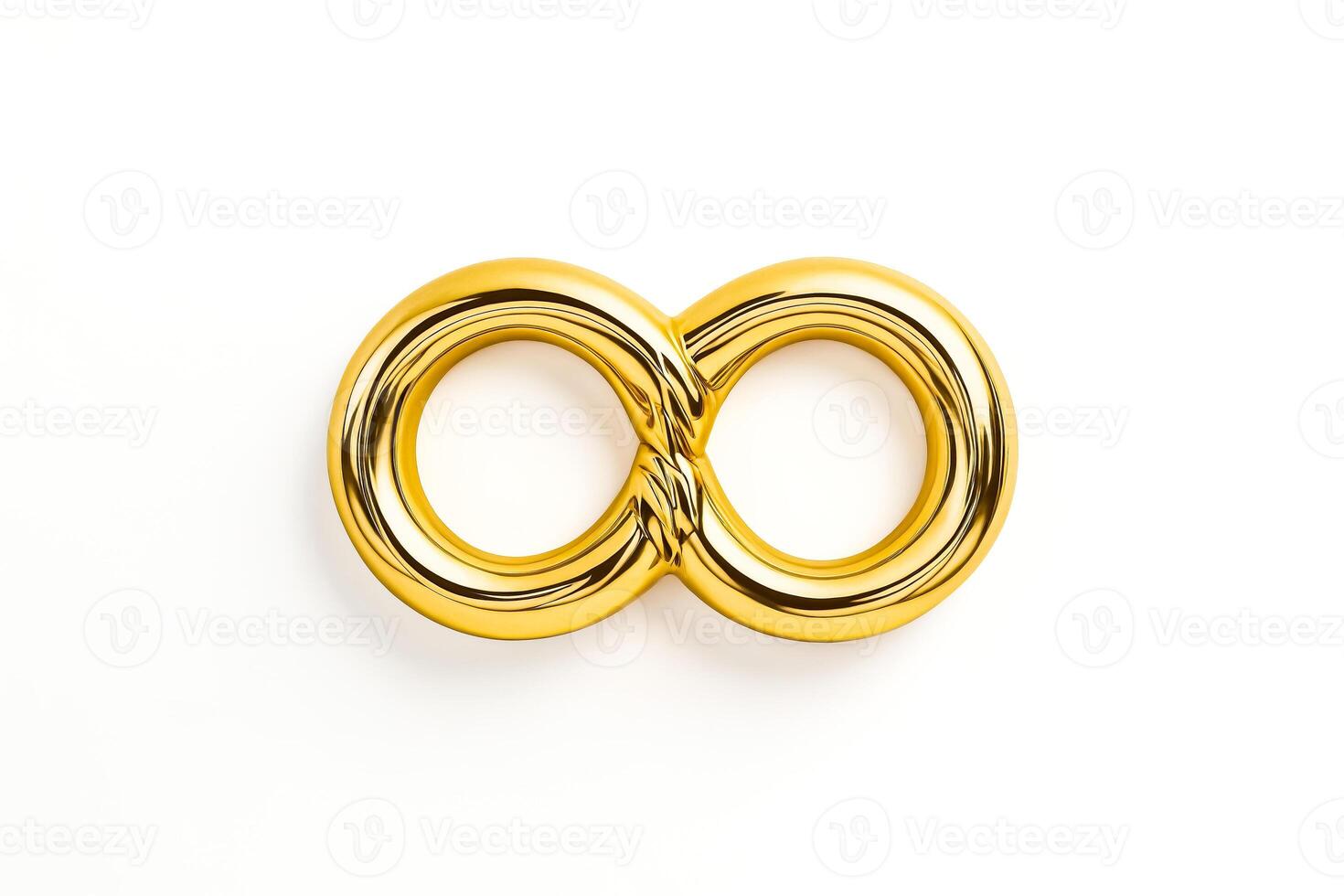 Golden Infinity Symbol on White Background photo