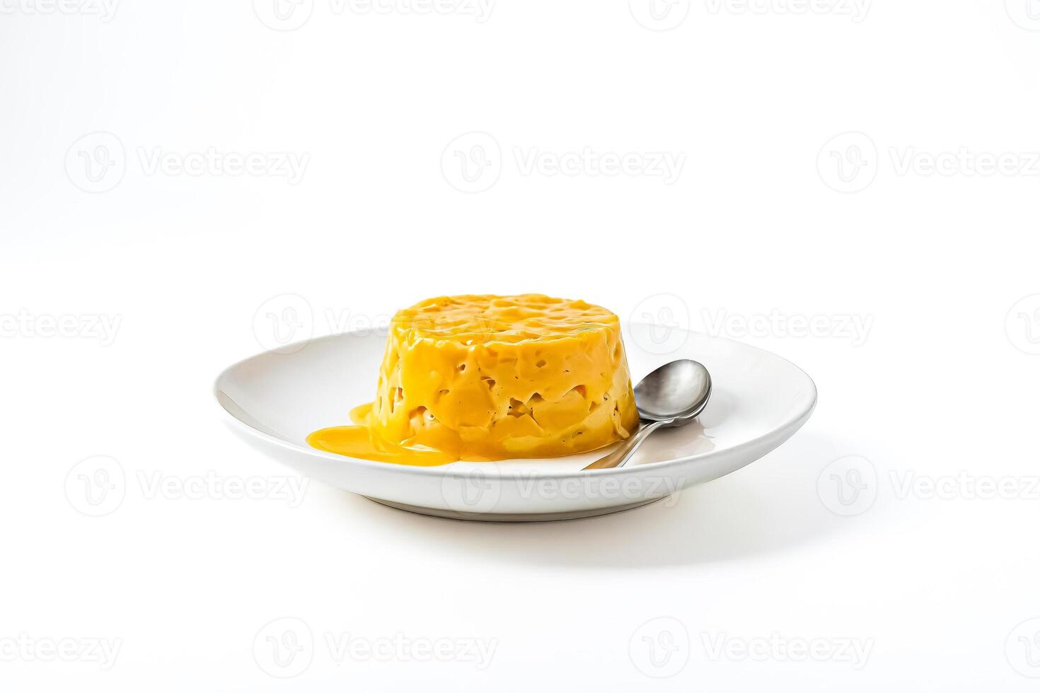 Macaroni and Cheese on White Plate with Spoon photo