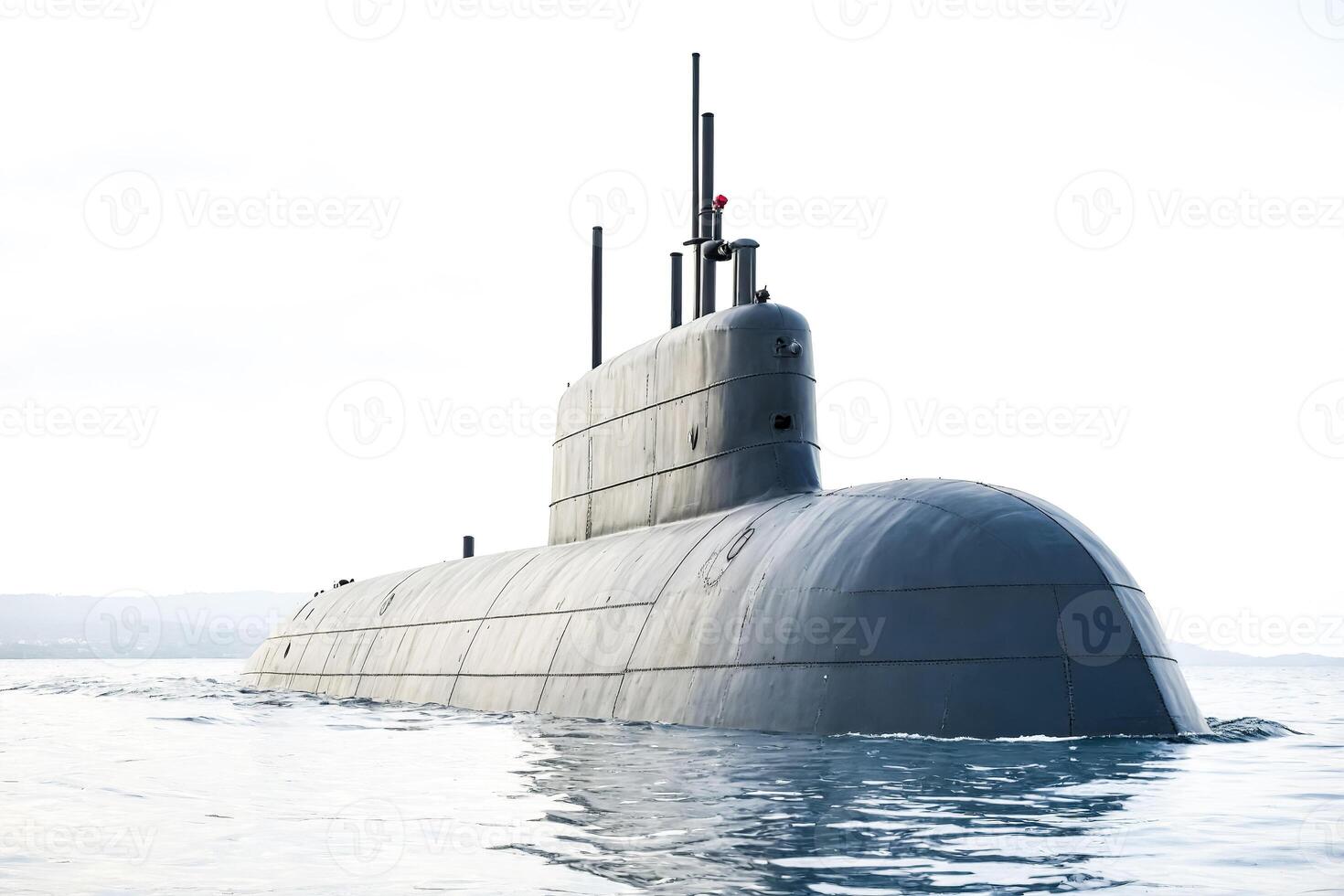 Submarine surfacing in the ocean photo