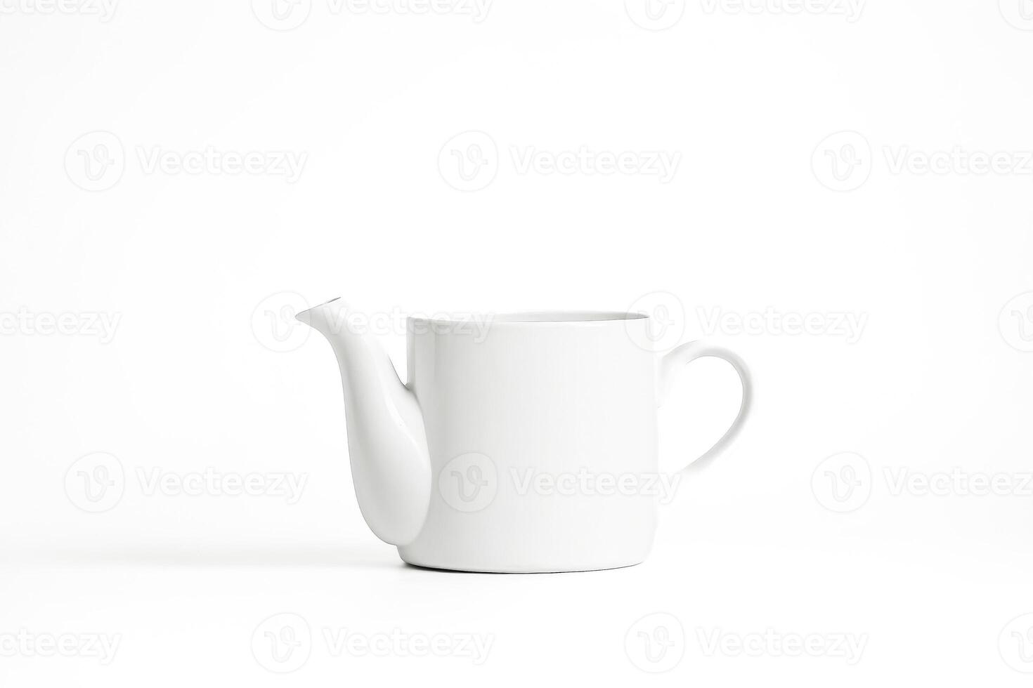 White Ceramic Teapot on White Background photo
