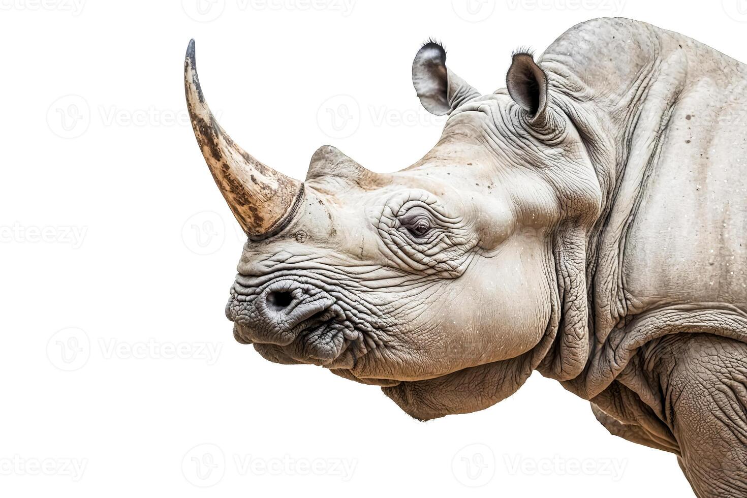 Closeup of a White Rhino's Face photo