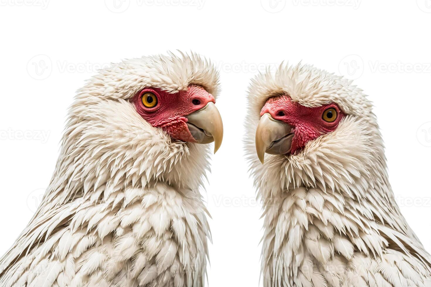 Two White-Headed Vultures Facing Each Other photo