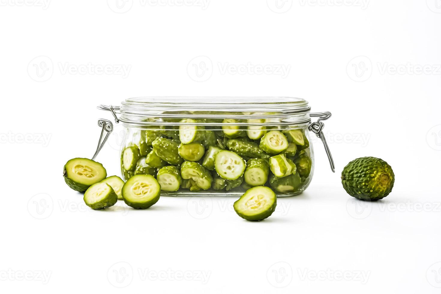 Pickled Cucumbers in a Glass Jar photo