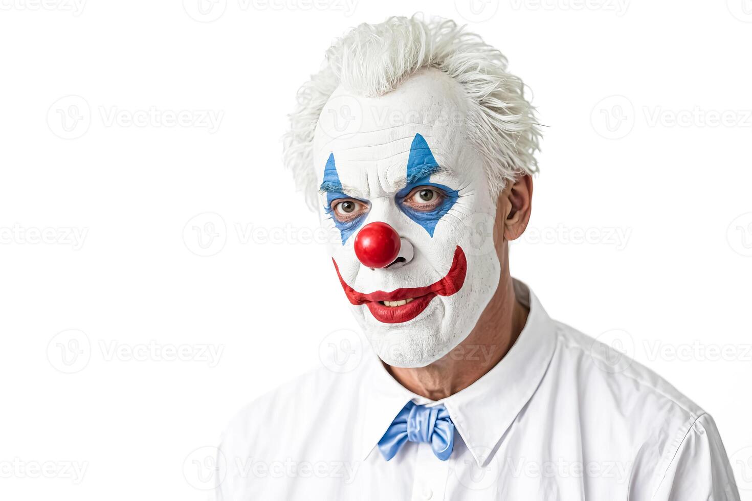 Portrait of a Clown with a Serious Expression photo