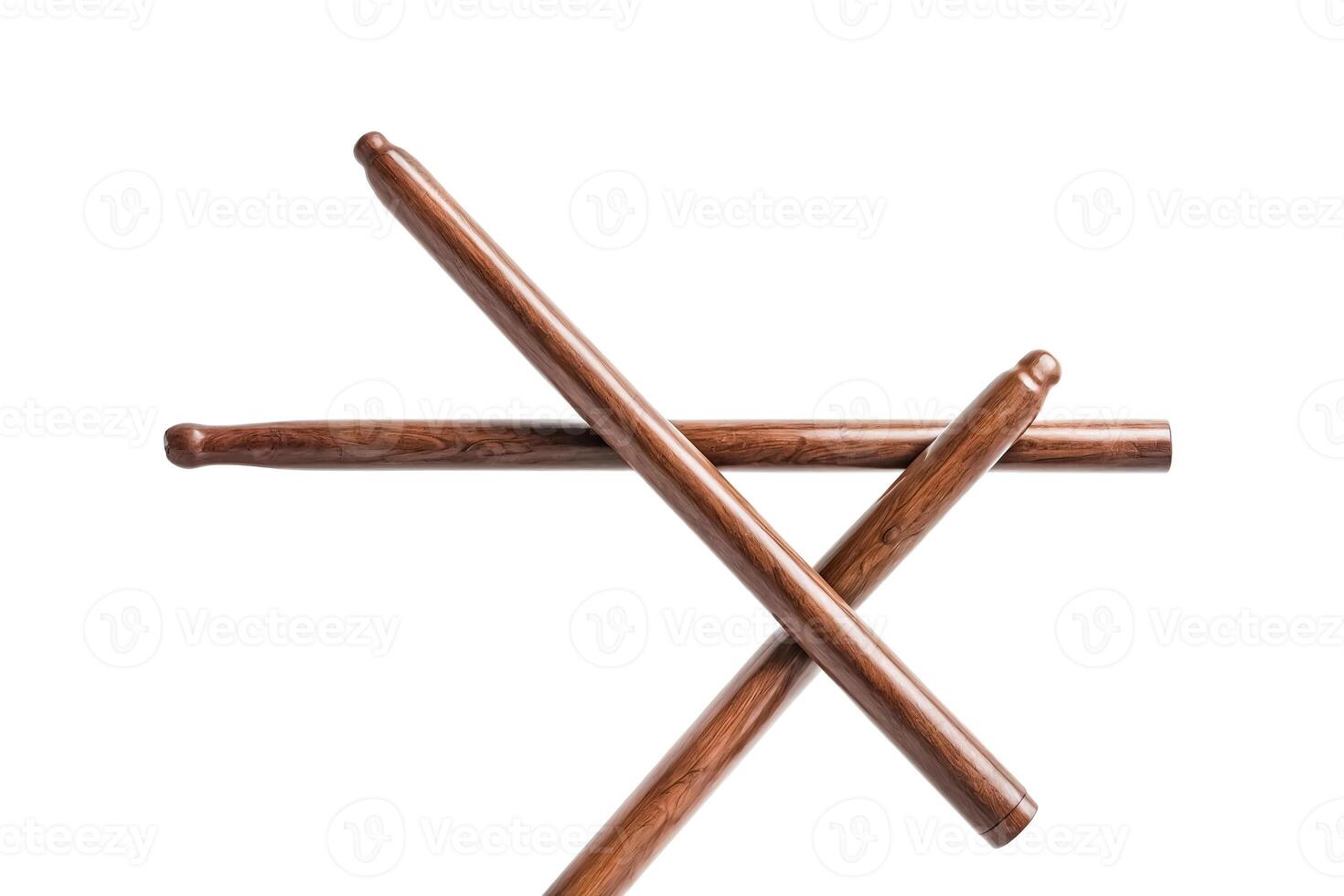 Wooden sticks crossed isolated on white background photo