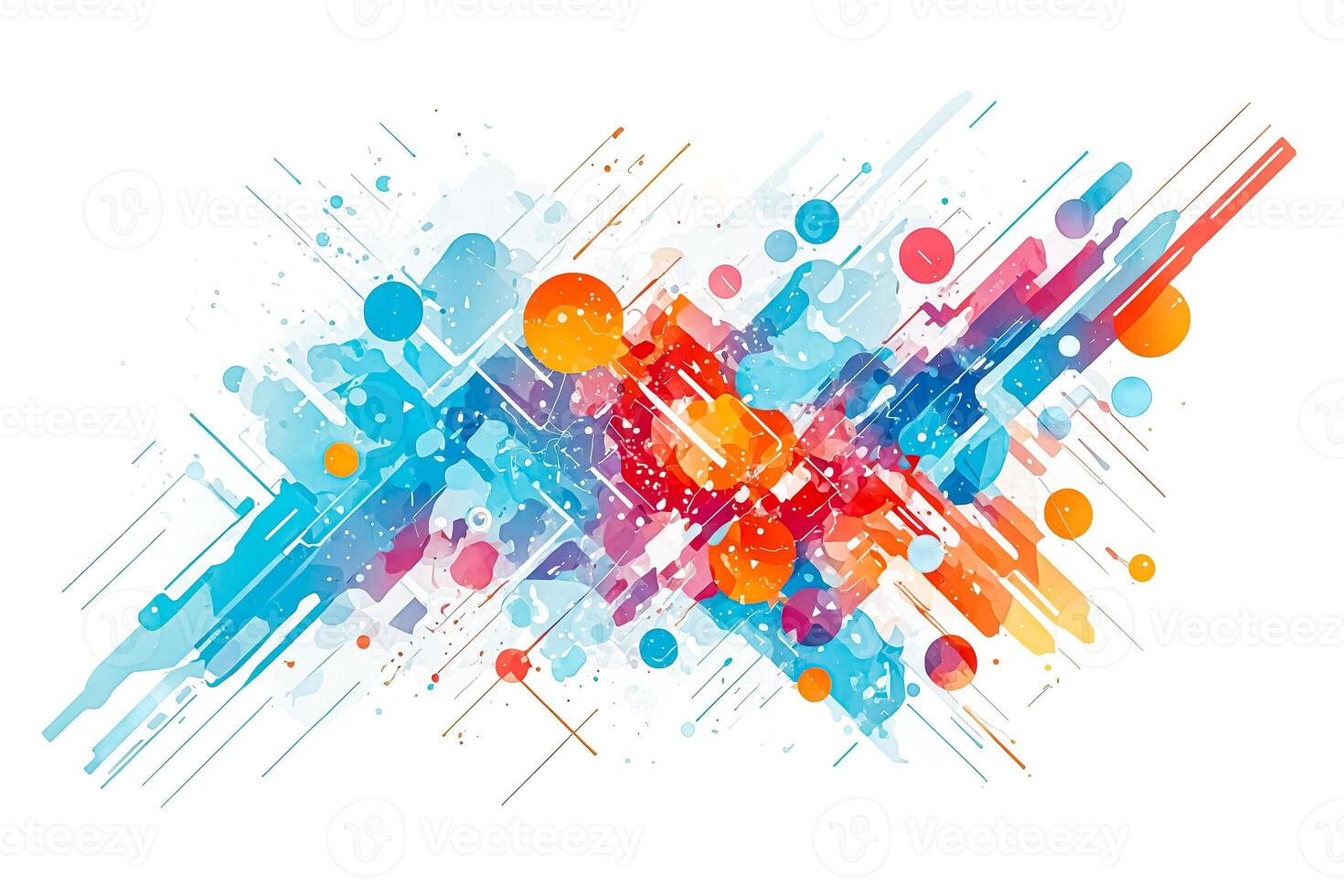 Abstract Colorful Background with Splatters and Lines photo