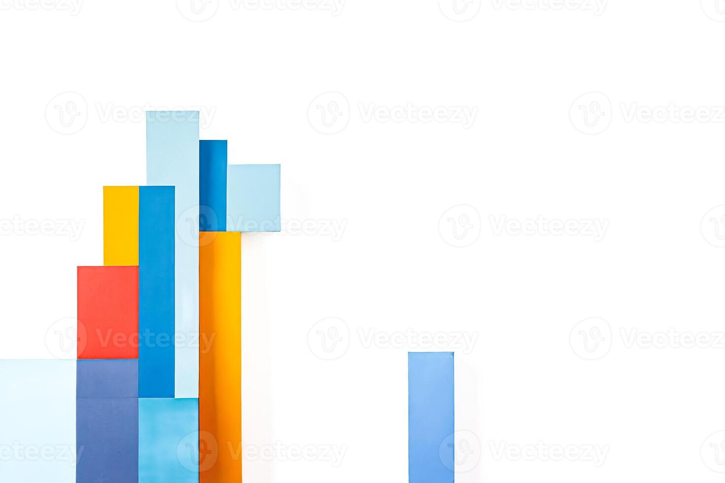 Colorful Geometric Shapes on a White Background photo