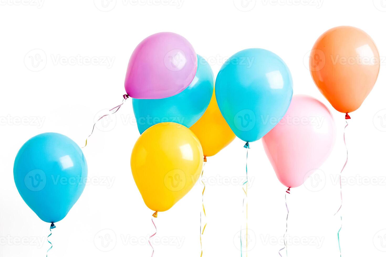 Colorful Balloons Isolated on White photo