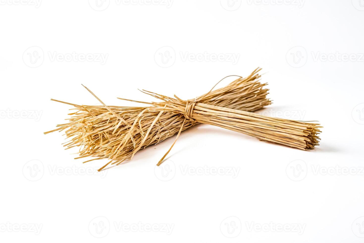 Bunch of Straw Isolated on White Background photo