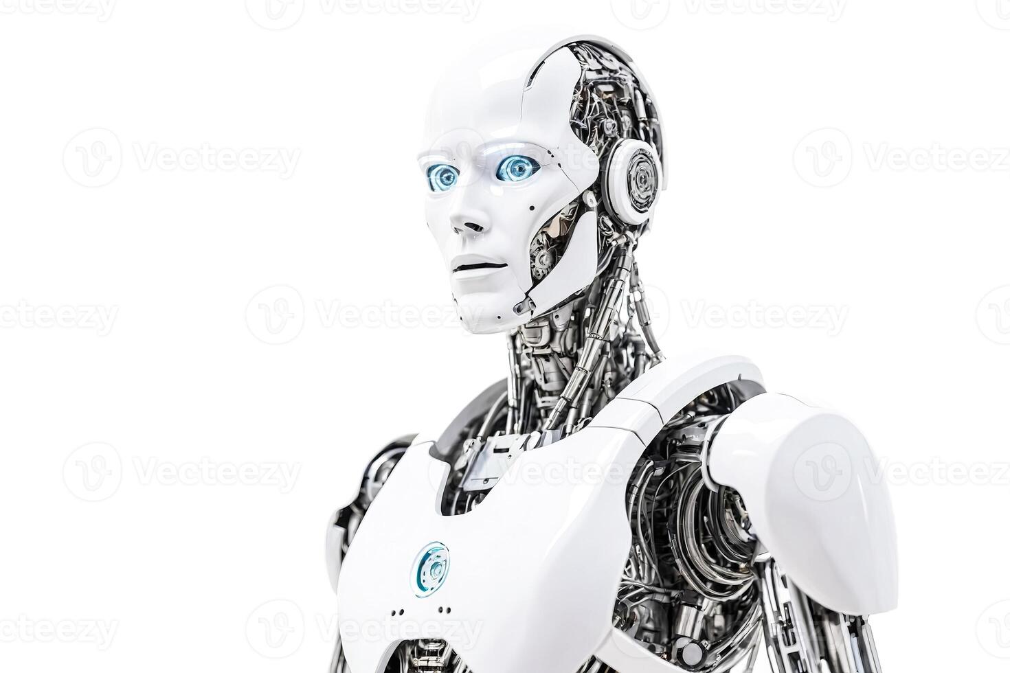 Close-up of a Futuristic Robot's Face photo