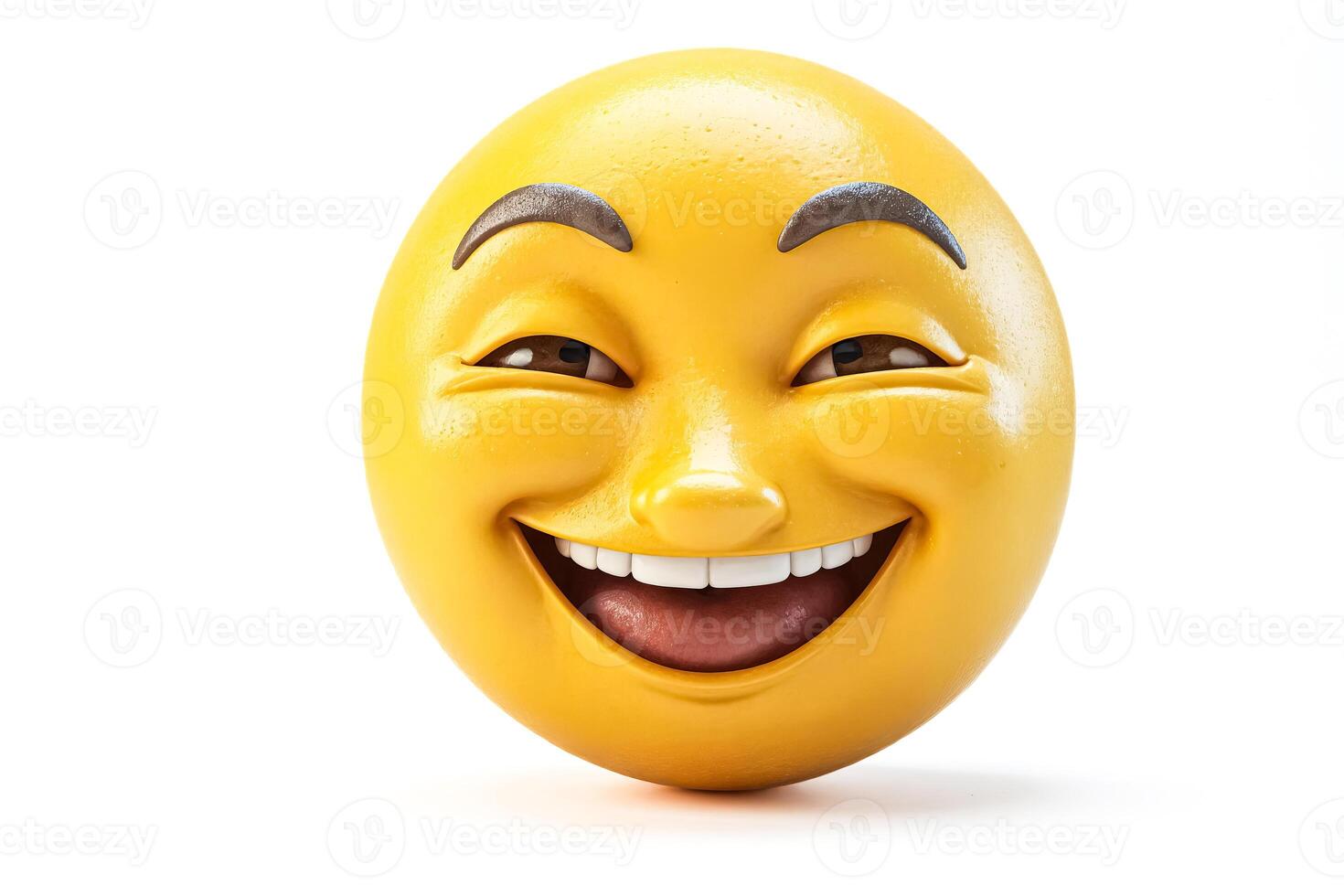 Egg Emoji With Funny Face 3D Render photo