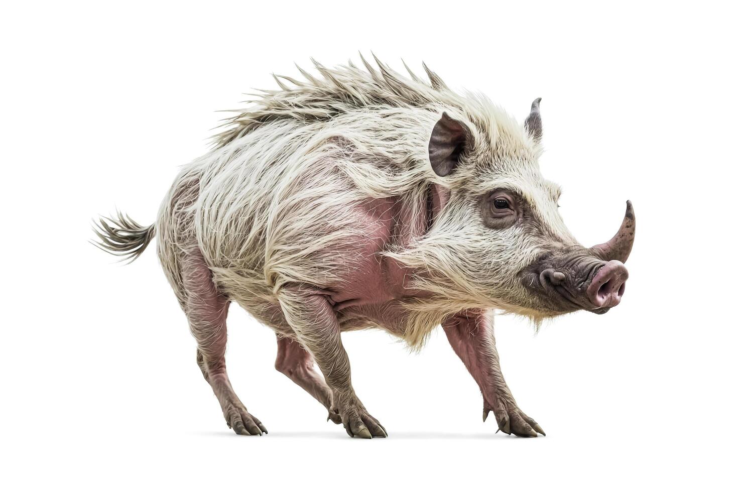 Albino Red River Hog Running photo