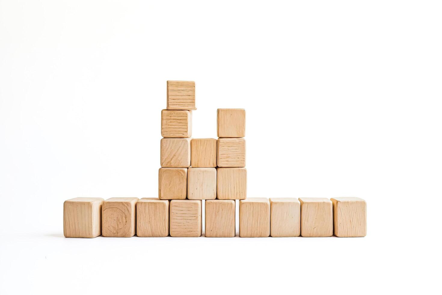 Wooden Blocks Stacked in a Tower Formation photo