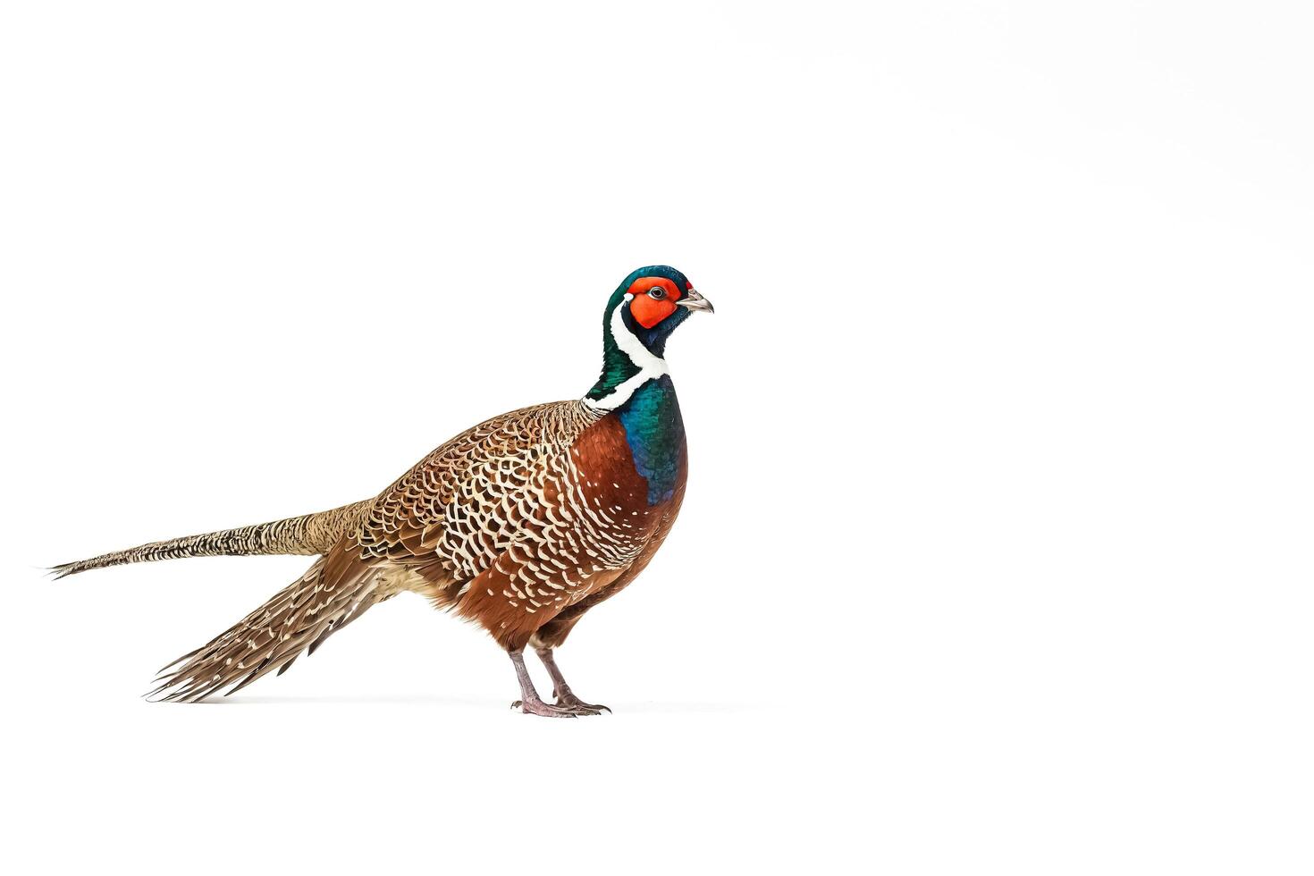 Male Pheasant Isolated on White Background photo