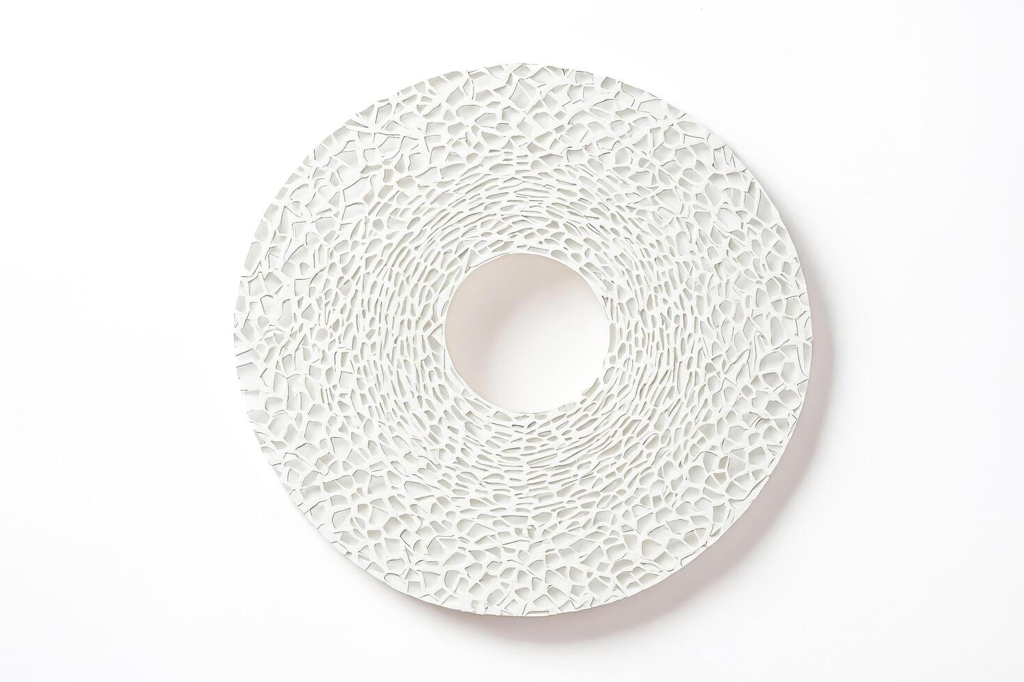 Abstract White Circular Pattern with Hole in Center photo