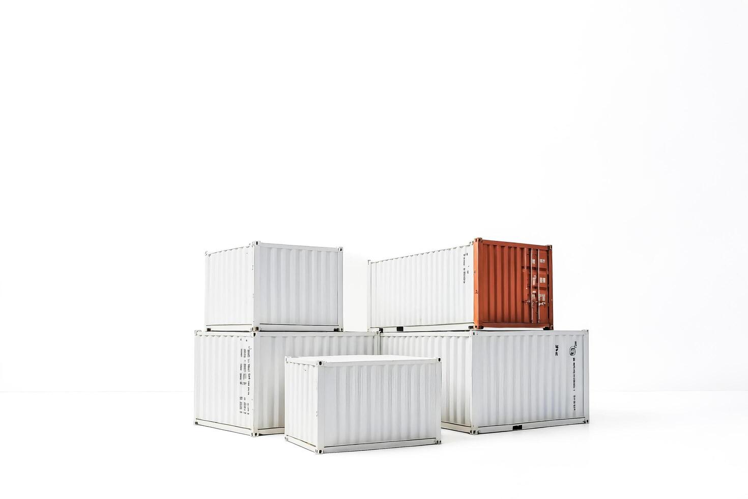 Cargo Containers Stacked on White Background photo