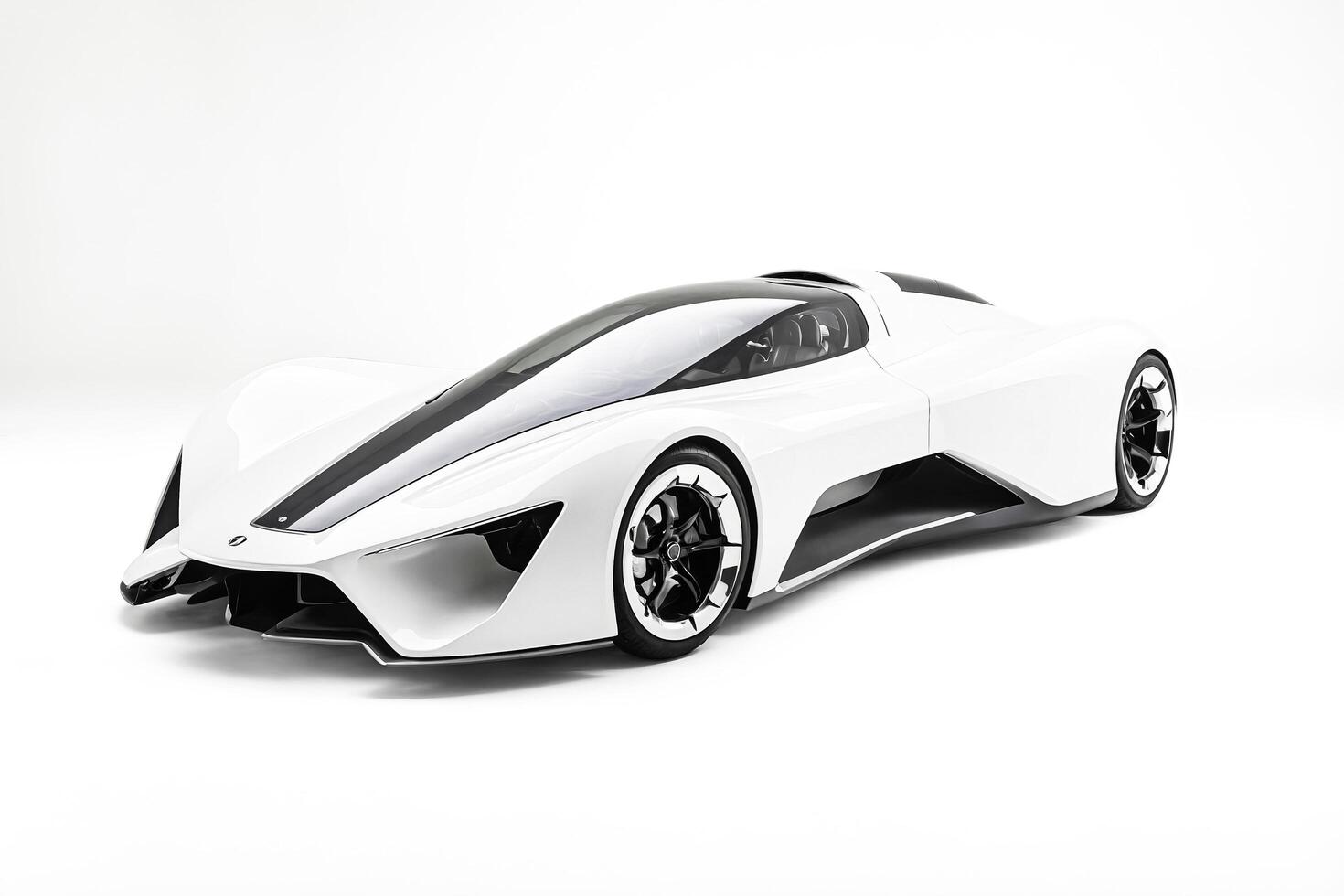 White Futuristic Sports Car photo