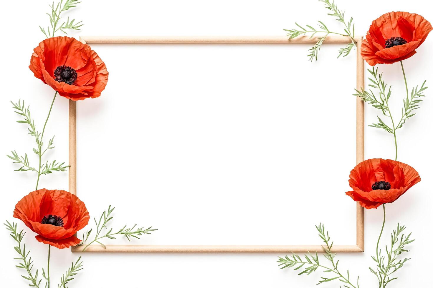 Floral Frame With Poppies photo