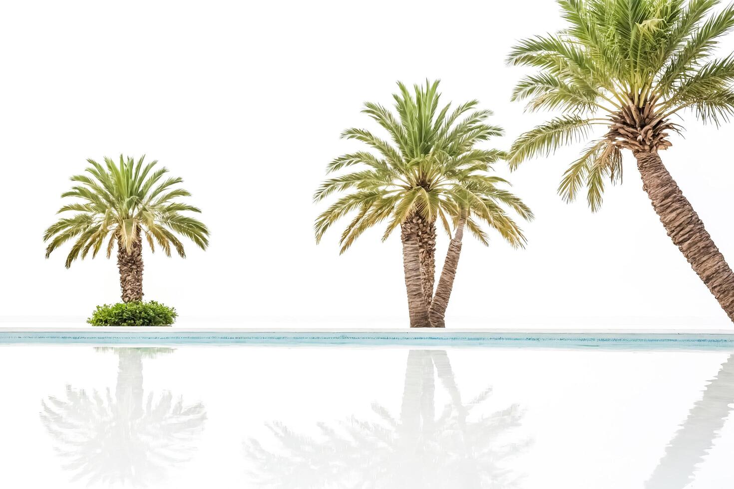 Palm Trees Reflecting in Pool Water photo