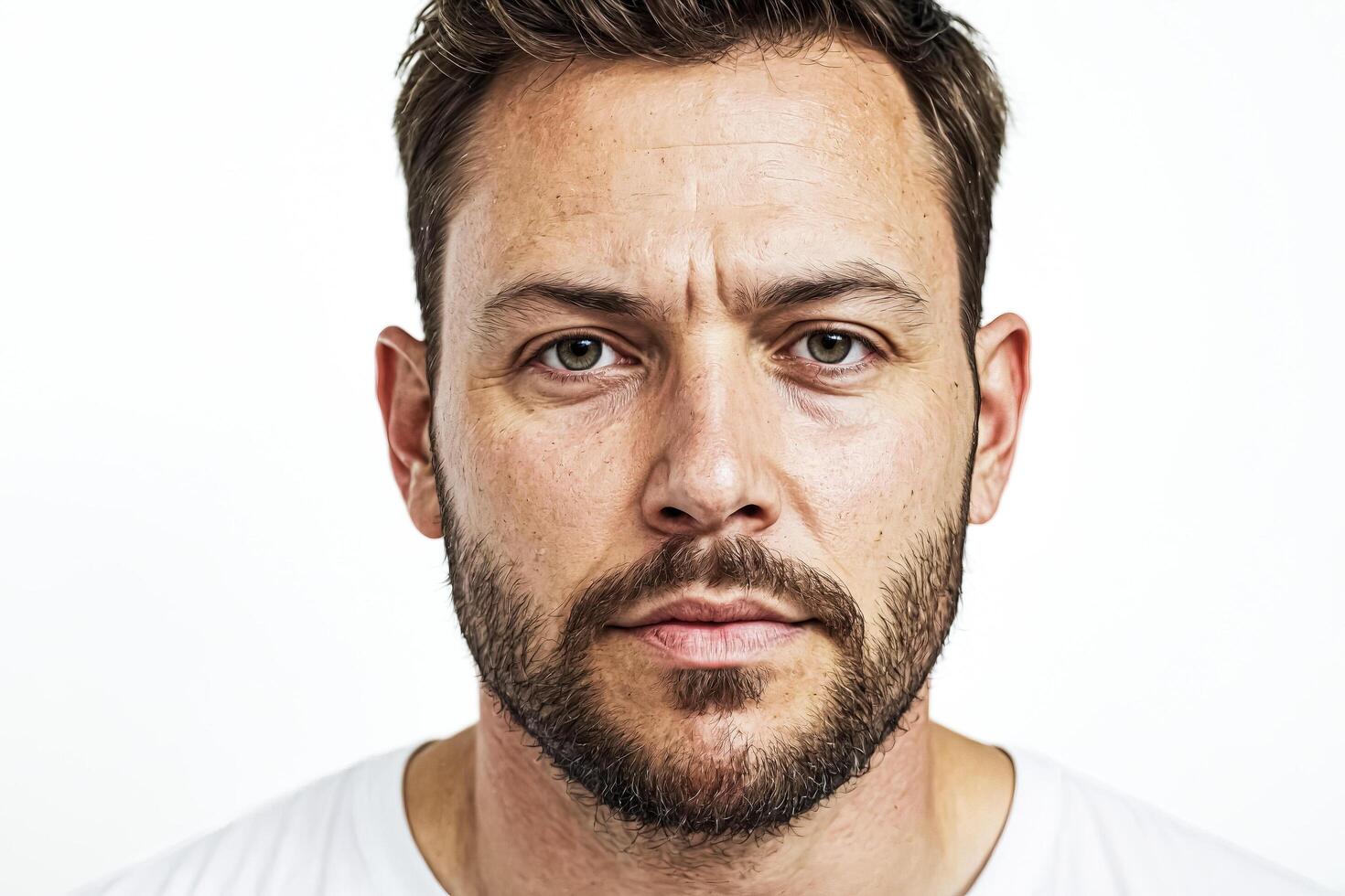 Close-up portrait of a serious looking man photo