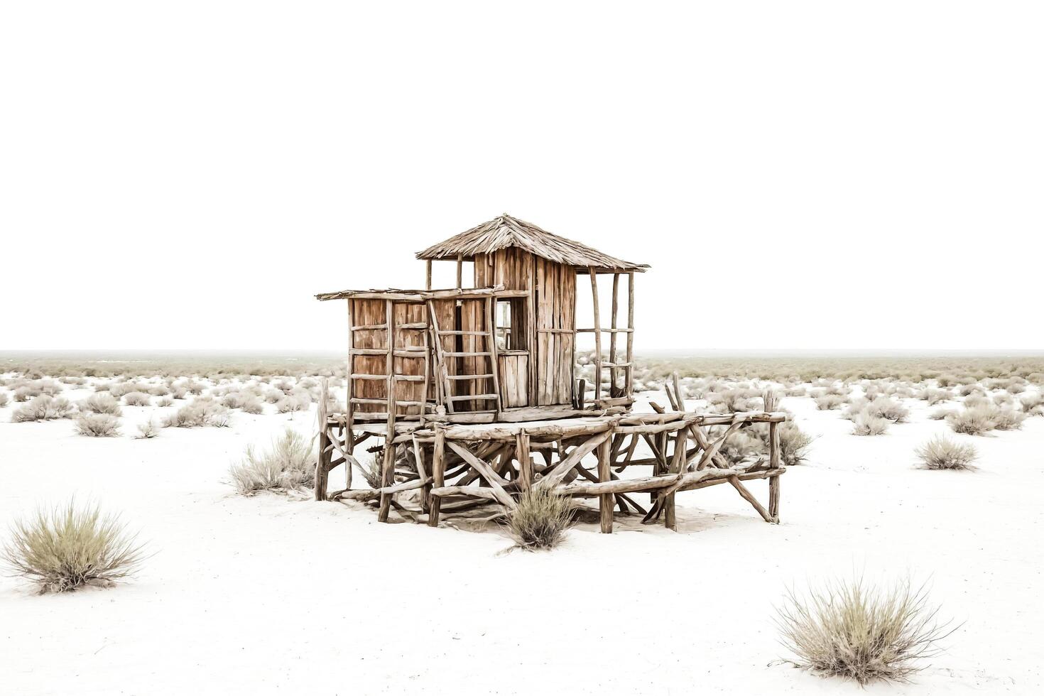 Abandoned Wooden Structure in the Desert photo