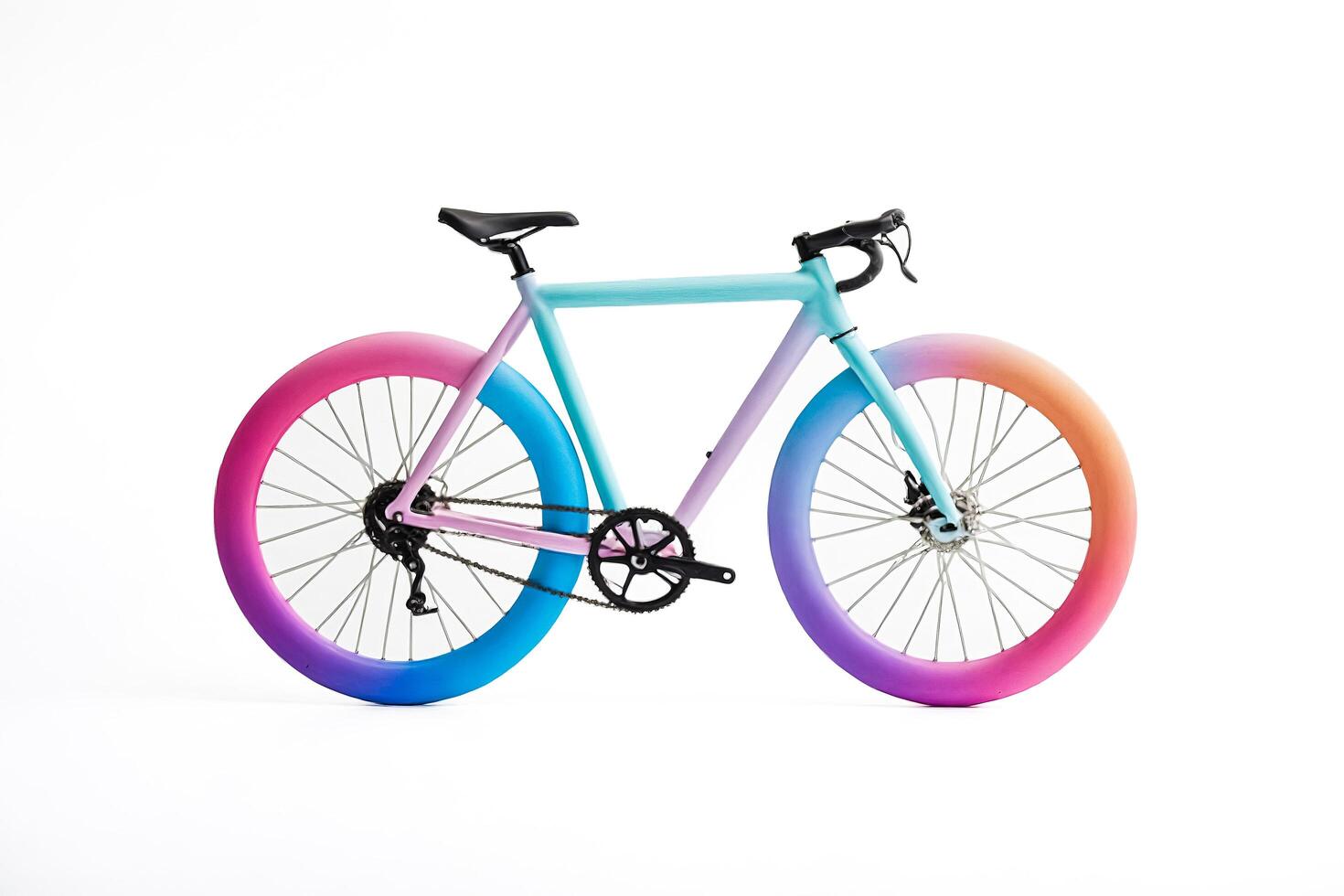 Colorful bicycle isolated on white background photo