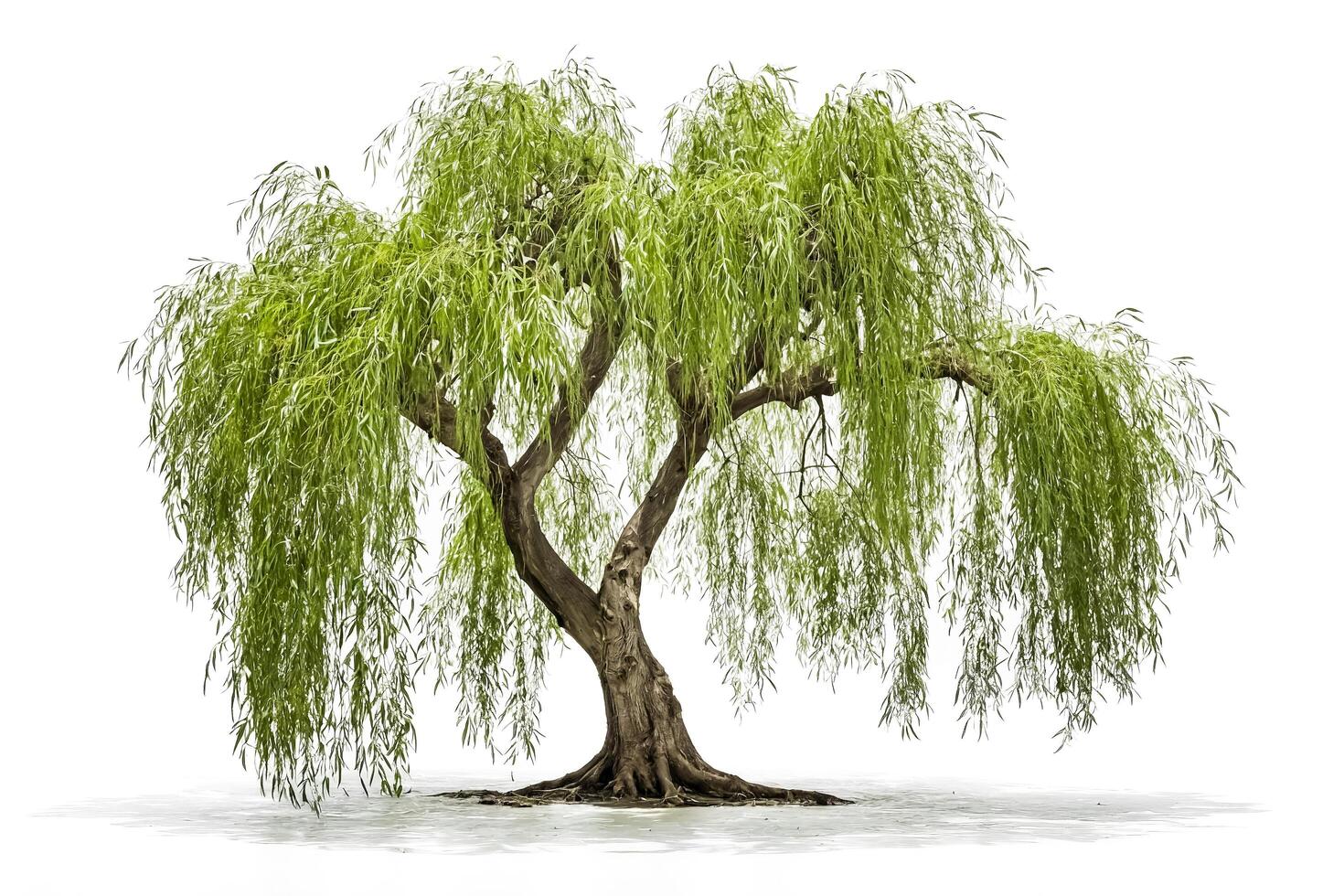 Weeping Willow Tree Isolated on White Background photo