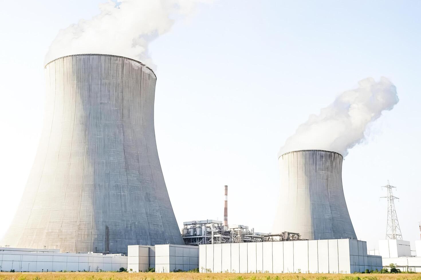 Cooling Towers at a Power Plant photo