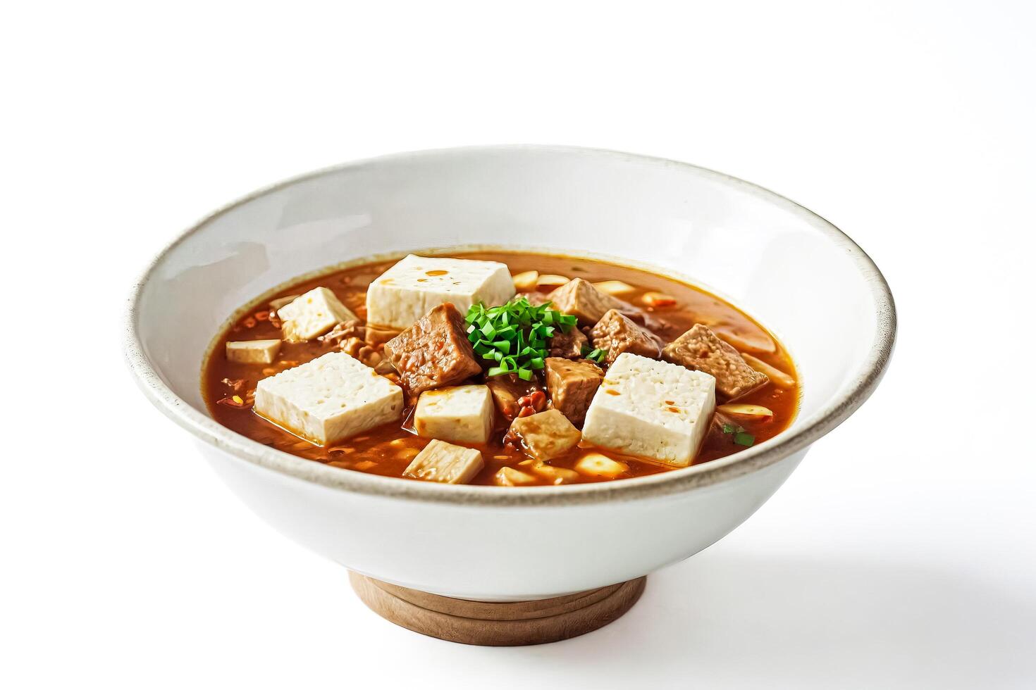 Mapo Tofu in a White Bowl photo