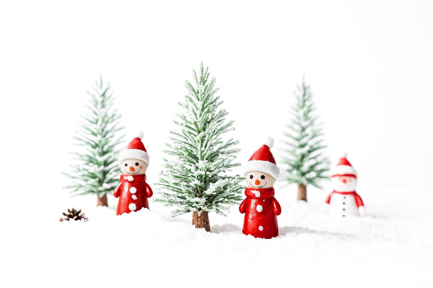 Festive snowmen in a winter wonderland photo
