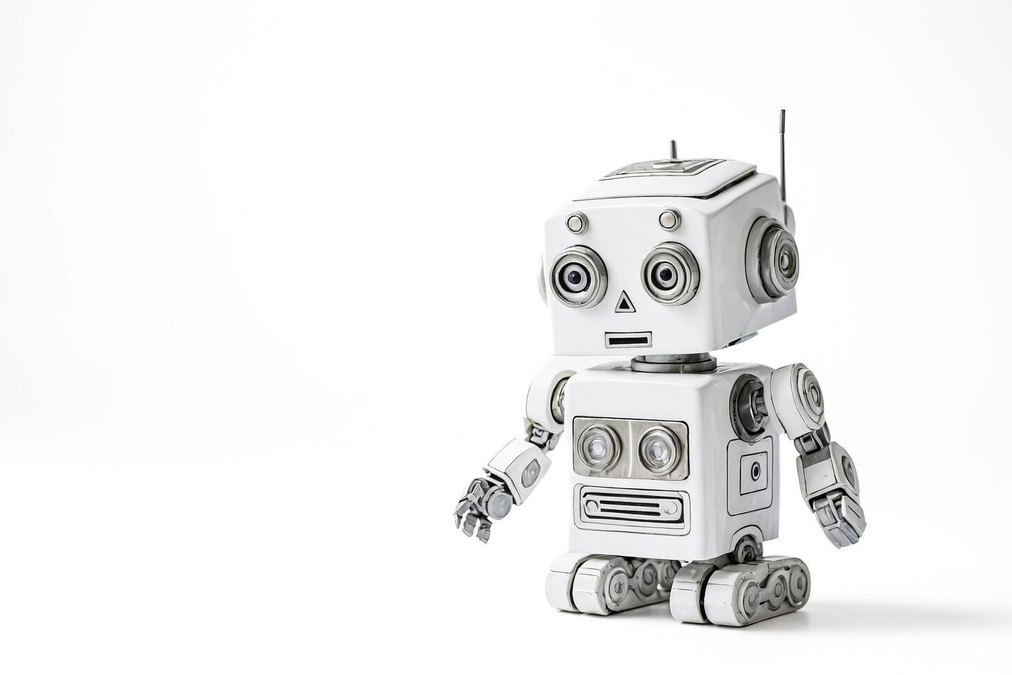 Retro Robot Toy on White Background photo