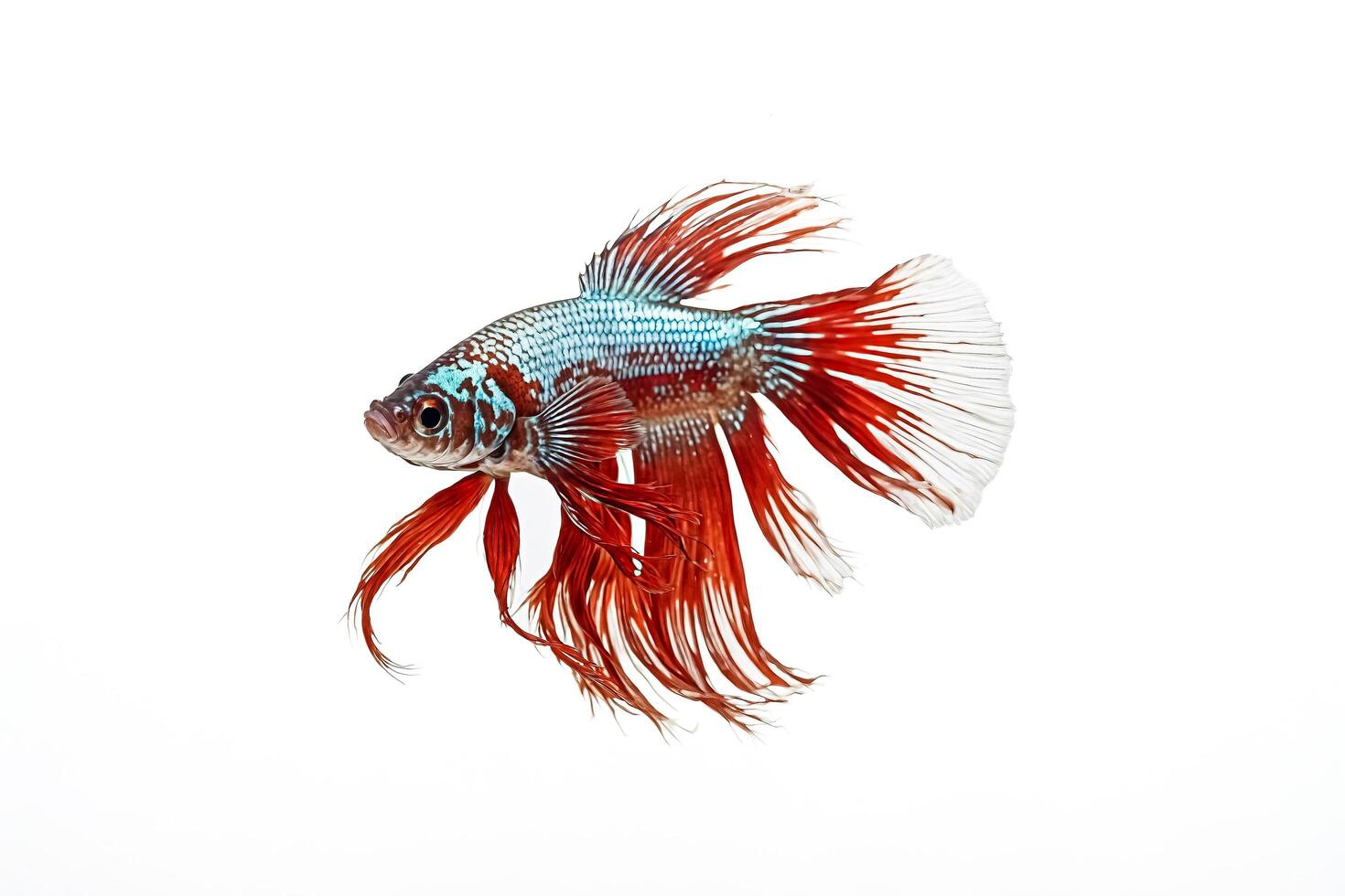 Siamese Fighting Fish with Red and Blue Fins photo
