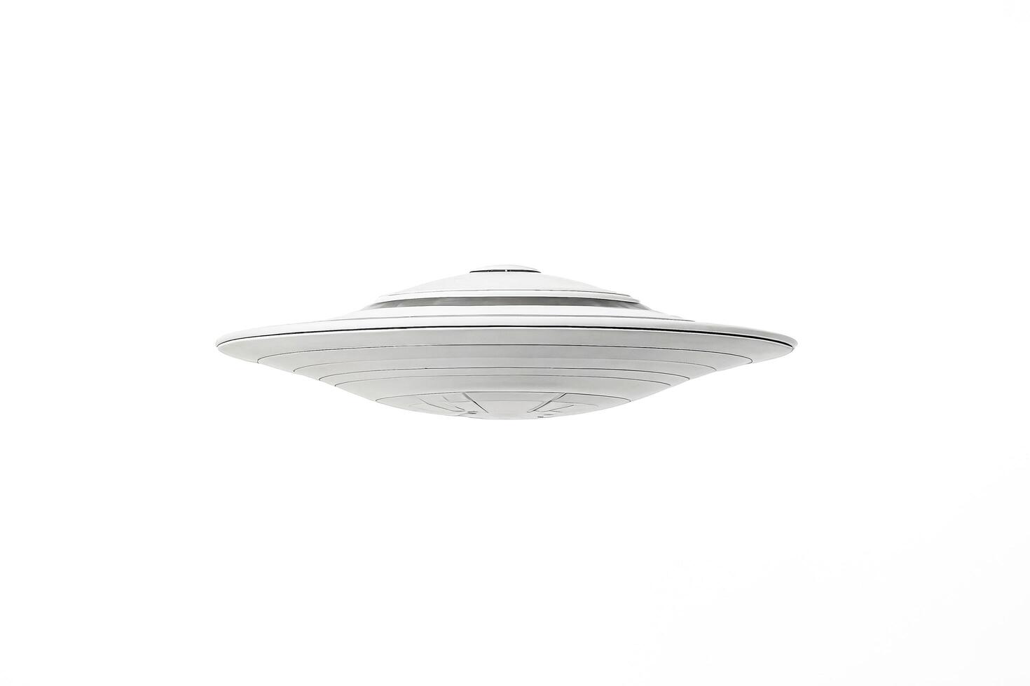 White UFO isolated on white background photo