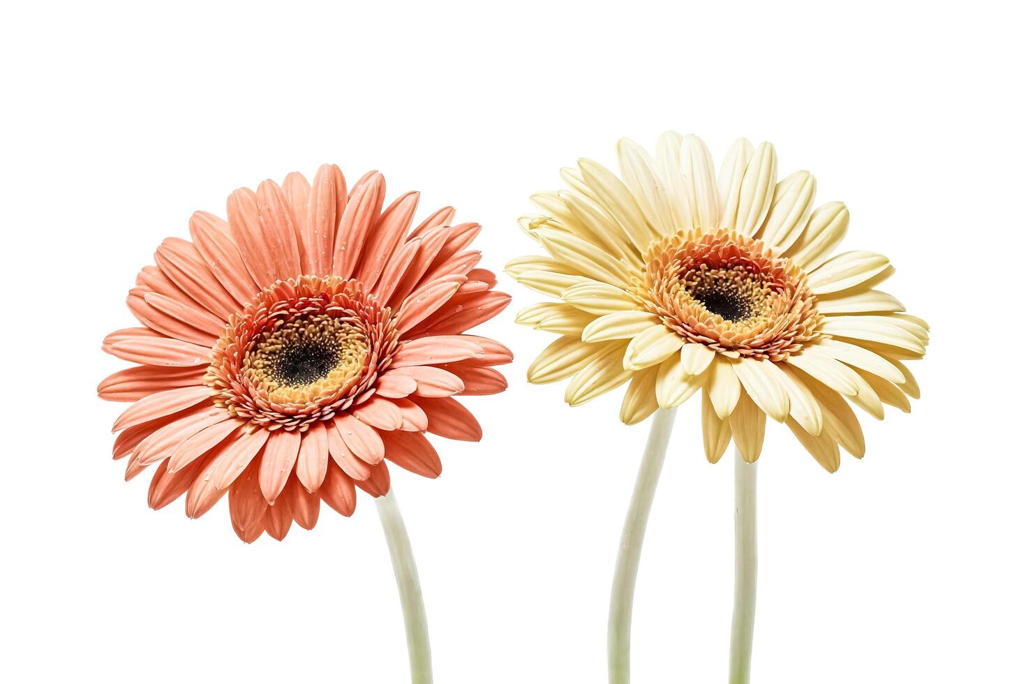 Two Gerbera Daisies in Pastel Colors photo