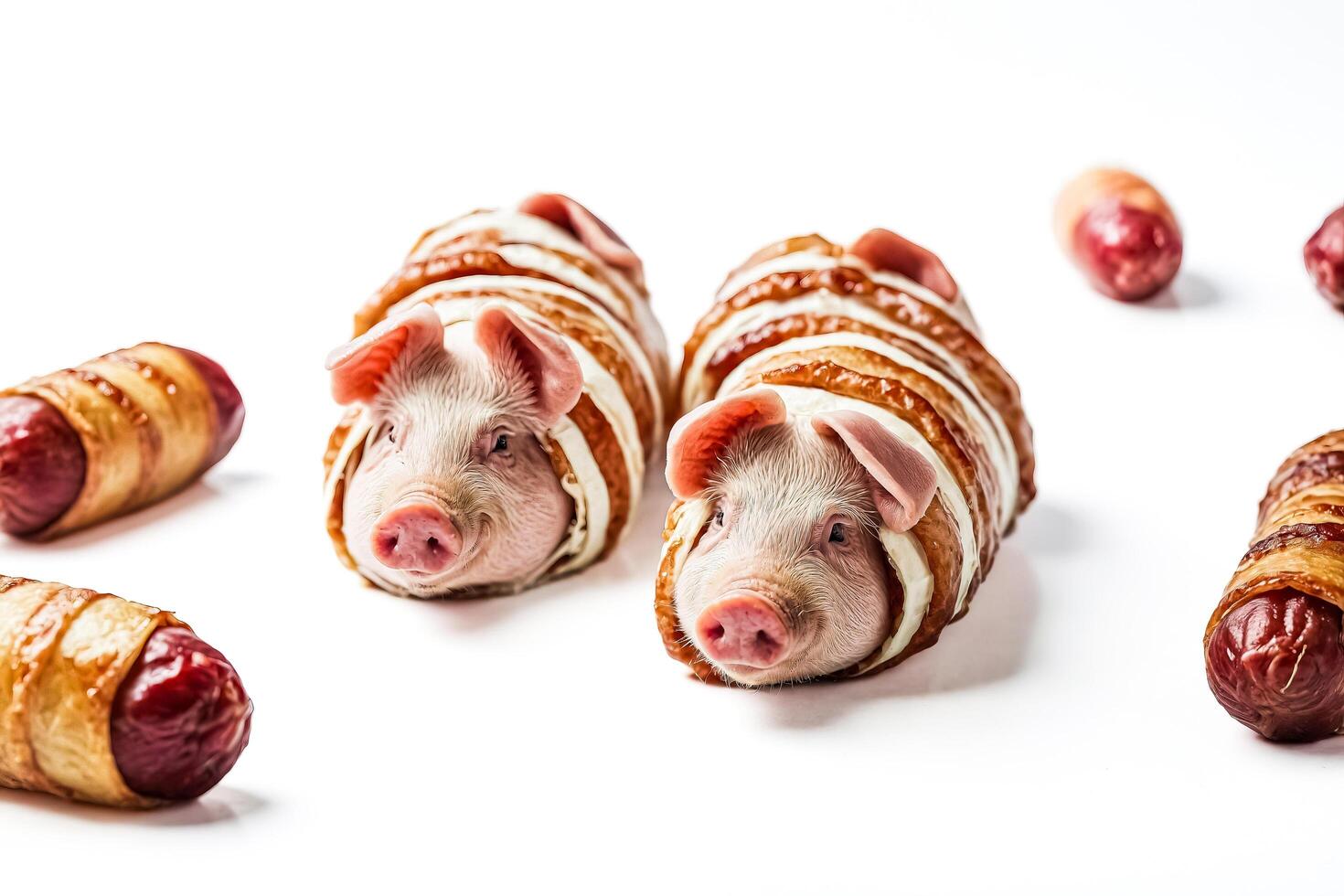 Piglets Wrapped in Bacon photo
